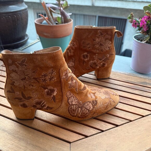 Johnny Was Taline Heeled Booties Size 10 - Picture 2 of 8